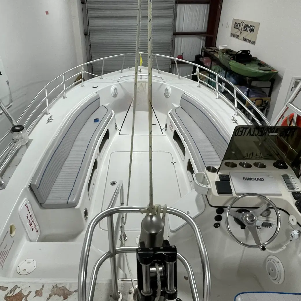 Worn boat deck before Deck Armor