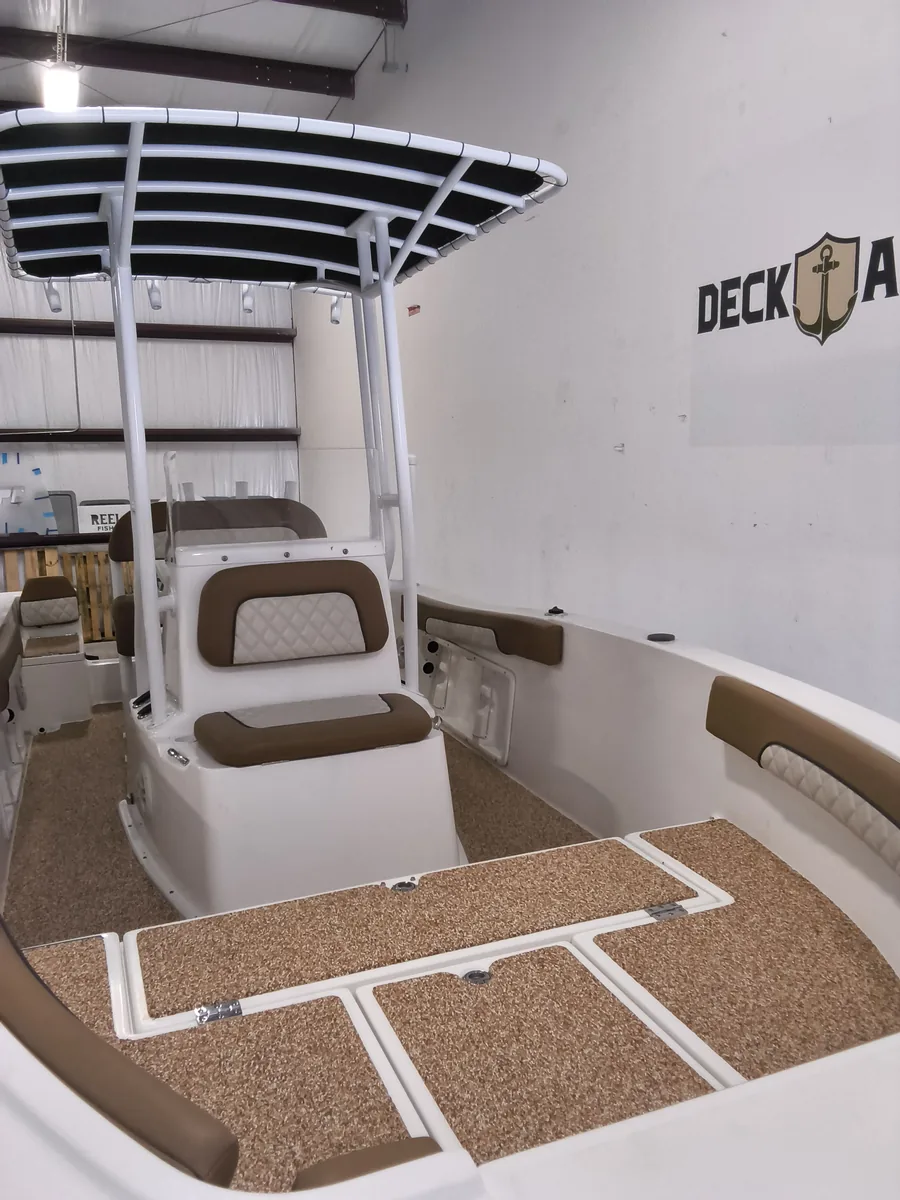 A finished Deck Armor cockpit in a custom tan blend
